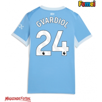 Manchester City Josko Gvardiol #24 Tricou Fotbal Replică 2026-27 Femei Acasa